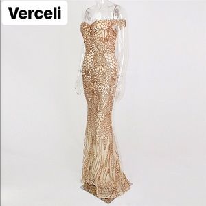 Gold sequin dress